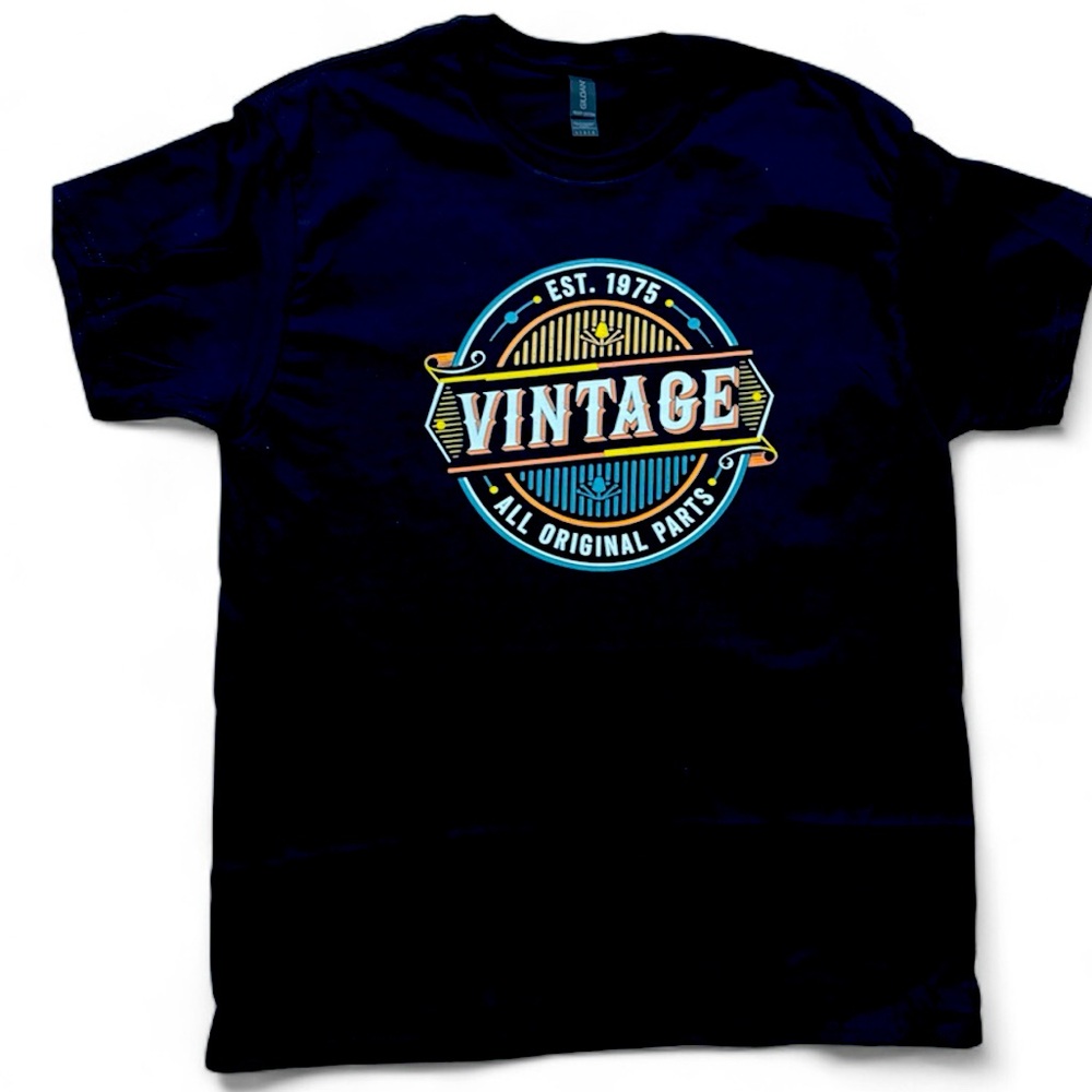 Gildan Black Vintage Graphic Tee Custom made - Year can be changed